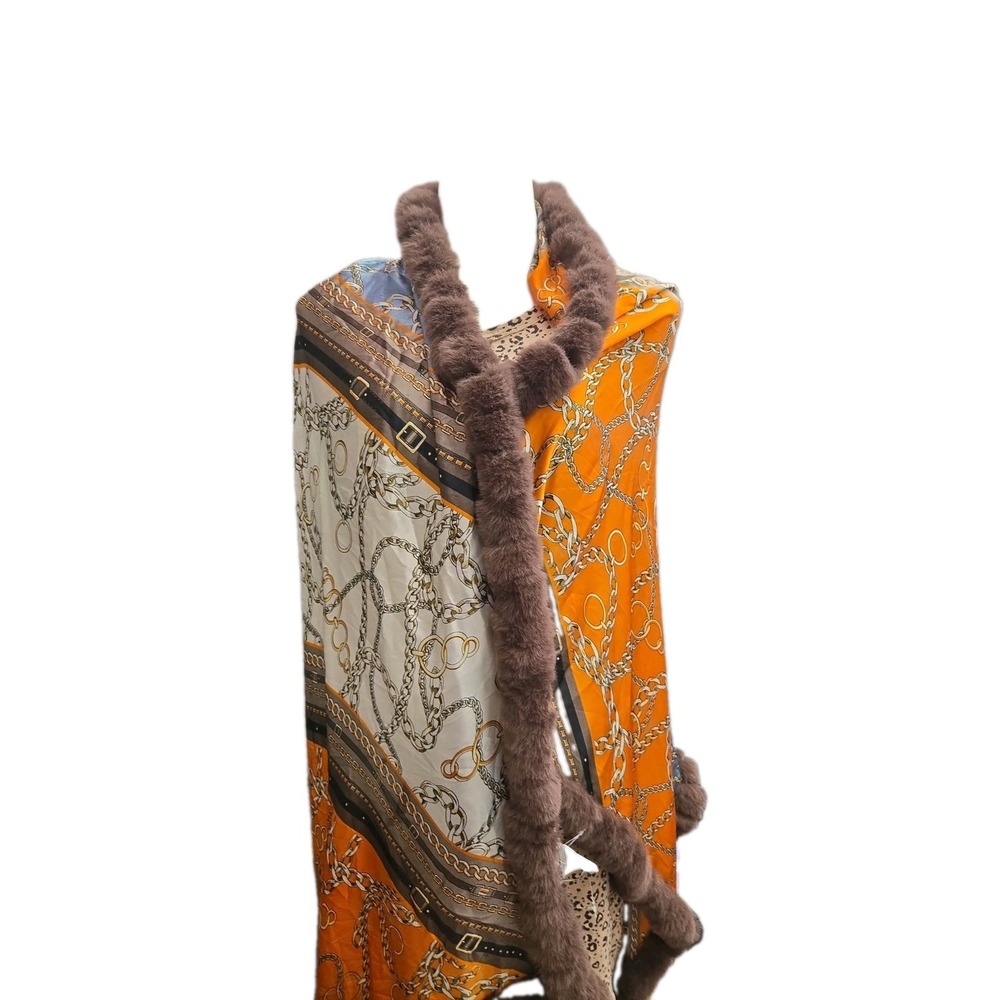 La Fiorentina faux fur shawl scarf